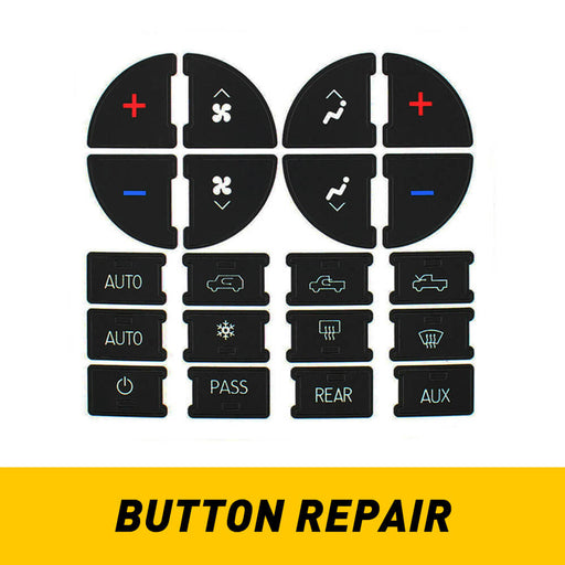 AC/Radio Dash Button Repair Kit, Car Button Decals - Best for Fixing Ruined Faded Buttons Sticker Replacement Fits Chevrolet Models
