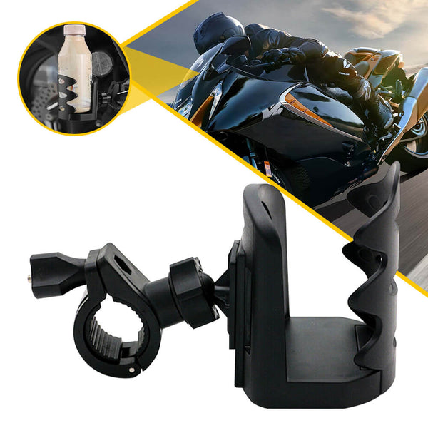 Adjustable Motorcycle Cup Holder 360 Degrees Rotation for Outer Diameter of Motorcycle Handlebar 17-32mm