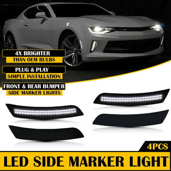 Amber Red Smoked LED Side Marker Lights for 16-21 Chevy Camaro