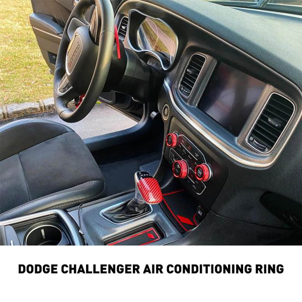 Audio & AC Switch Knob Ring Kit Set for 15-21 Dodge Challenger and Charger