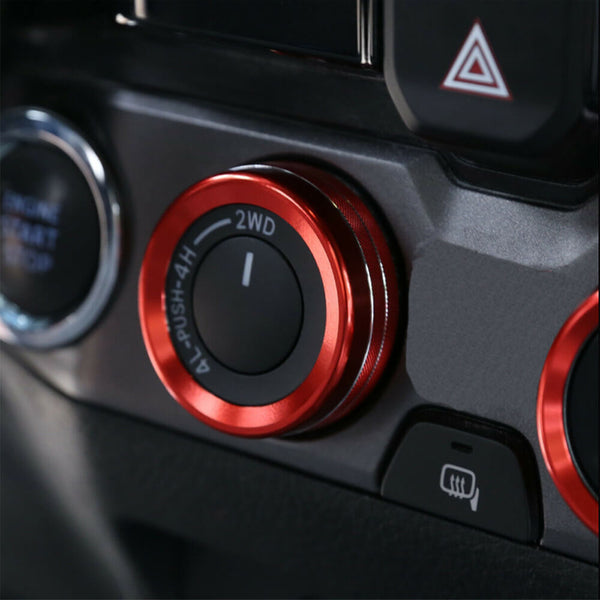 Audio & AC Switch Knob Ring Kit Set for 2016-2020 Toyota Tcoma