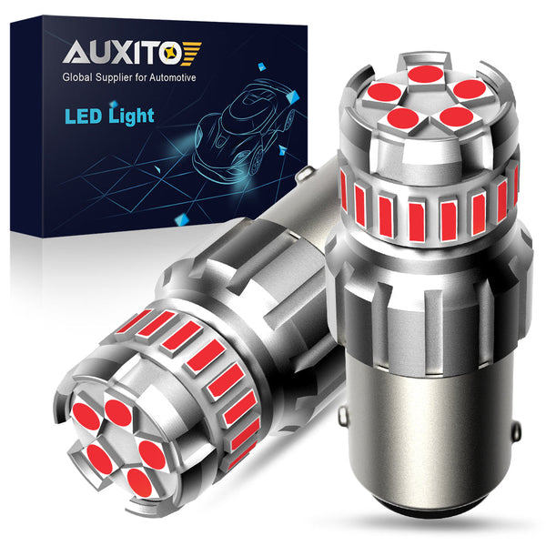 AUXITO 1156 Red LED Bulb for Brake Light Bulbs, 300% Brighter BA15S 7506 1003 1141 P21W Brilliant Red
