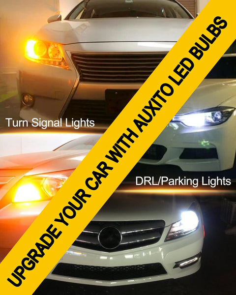 AUXITO 1157 Switchback LED Turn Signal Light Bulbs 2057 2357 7528 BAY15D P21/5W White/Amber Dual Color 3030SMD Chipsets with Projector for Turn Signal Blinker Parking Daytime Running Lights