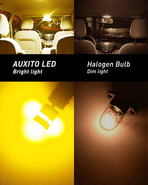 AUXITO 194 LED Light Bulb, Amber Yellow 168 2825 W5W T10 (Pack of 10)