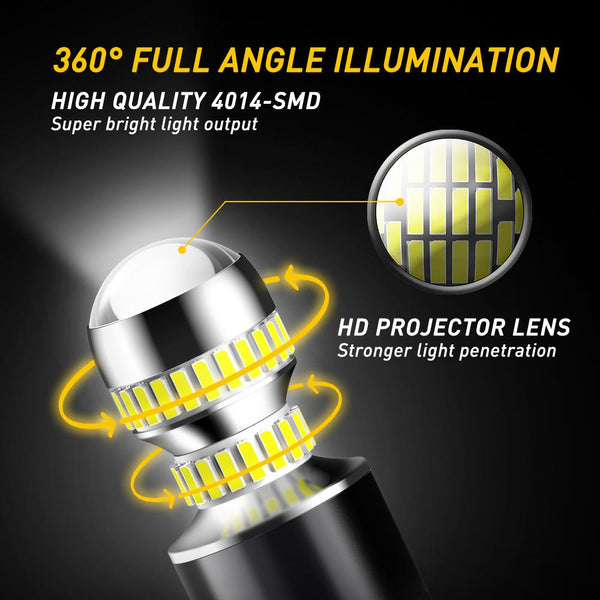 AUXITO 2600 Lumens 7440 7443 LED Bulbs T20 7441 7444 LED Light Bulb for Backup Reverse Light