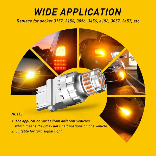 AUXITO 3156 3157 LED Bulb Amber 3056 3047 BAY15D LED Bulbs for Turn Signal Lights
