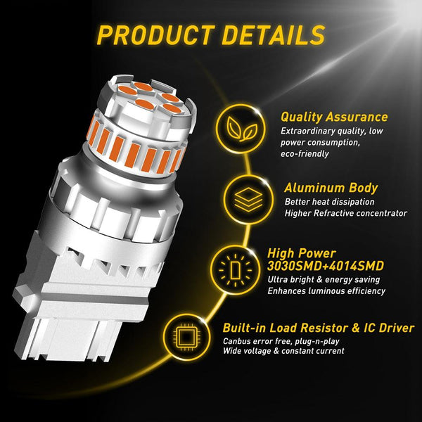 AUXITO 3156 3157 LED Bulb Amber 3056 3047 BAY15D LED Bulbs for Turn Signal Lights