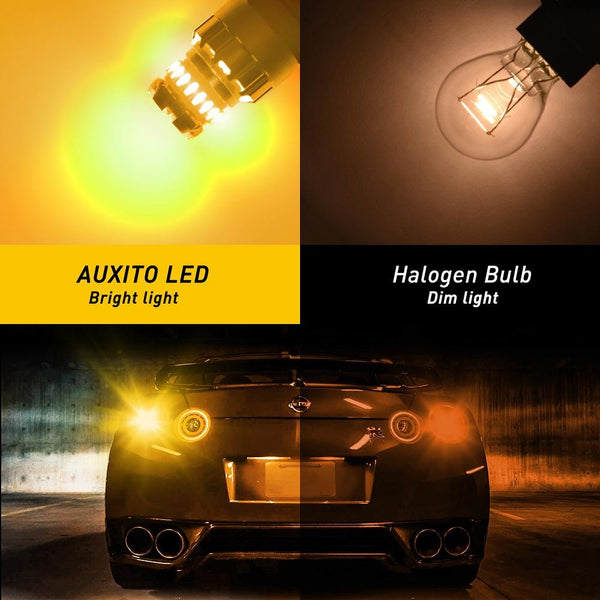 AUXITO 3156 3157 LED Bulb Amber 3056 3047 BAY15D LED Bulbs for Turn Signal Lights