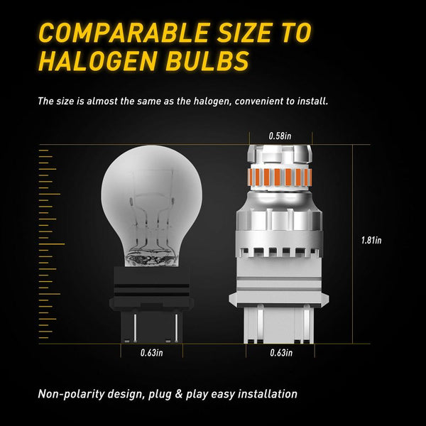 AUXITO 3156 3157 LED Bulb Amber 3056 3047 BAY15D LED Bulbs for Turn Signal Lights