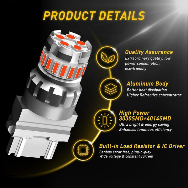 AUXITO 3157/3156 LED Red Brake Tail Light Bulbs