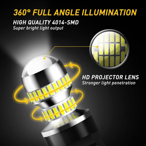 AUXITO 3157 LED Bulbs Backup Light Bulb 2600 Lumens Brake Tail Lights 6000K White