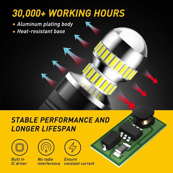 AUXITO 3157 LED Bulbs Backup Light Bulb 2600 Lumens Brake Tail Lights 6000K White