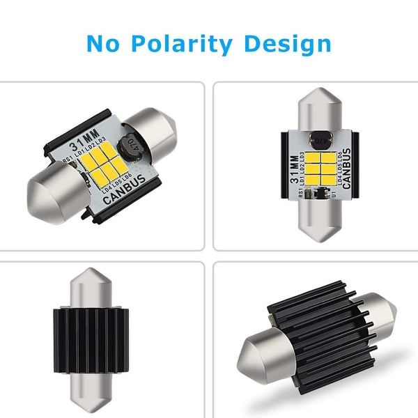 AUXITO 31MM DE3175 DE3021 Canbus Error Free Festoon LED Bulbs, Extremely Bright 400 Lumens 1.25''