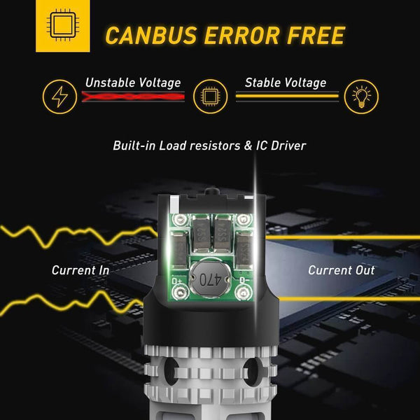 AUXITO 7440 LED Bulbs Amber Yellow 2800LM, for Turn Signal Lights with Build-in Load Resistor