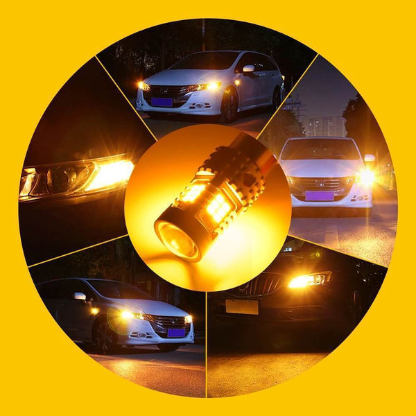 AUXITO 7440 LED Bulbs Amber Yellow 2800LM, for Turn Signal Lights with Build-in Load Resistor