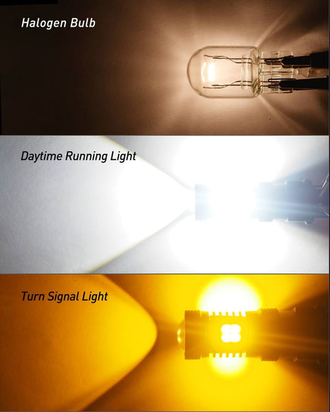 AUXITO 7443 7440 Switchback White/Amber Turn Signal Lights, 7444 LED Bulbs with Projector