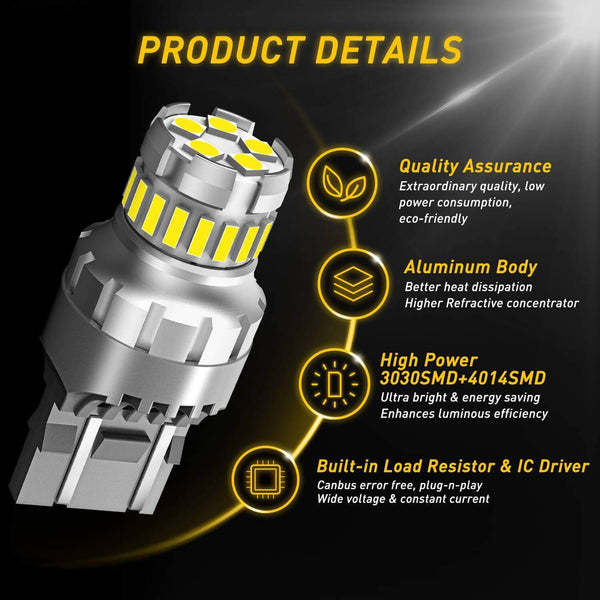 AUXITO 7443 Backup Reverse Lights, Brake Tail Lights, 7444 T20 W21/5W