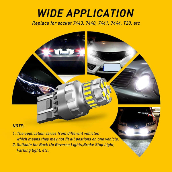 AUXITO 7443 Backup Reverse Lights, Brake Tail Lights, 7444 T20 W21/5W