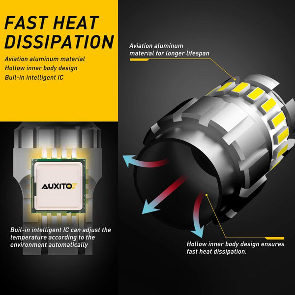 AUXITO 7443 Backup Reverse Lights, Brake Tail Lights, 7444 T20 W21/5W