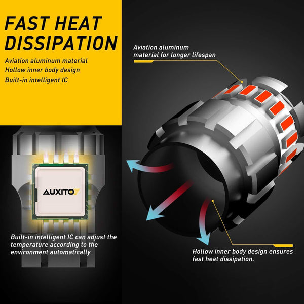 AUXITO 7443 Red LED Brake Tail Light Bulbs