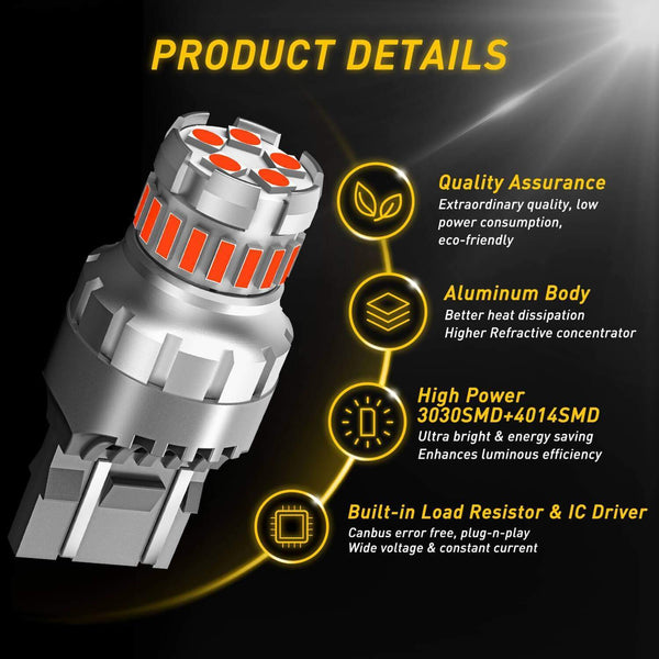 AUXITO 7443 Red LED Brake Tail Light Bulbs