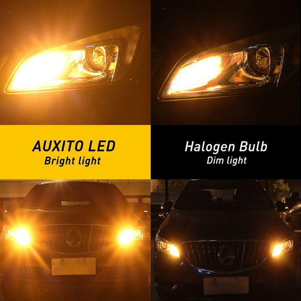 AUXITO 7507 LED Bulbs 2800LM for Turn Signal Lights PY21W BAU15S with Build-in Load Resistor CANBUS Error Free