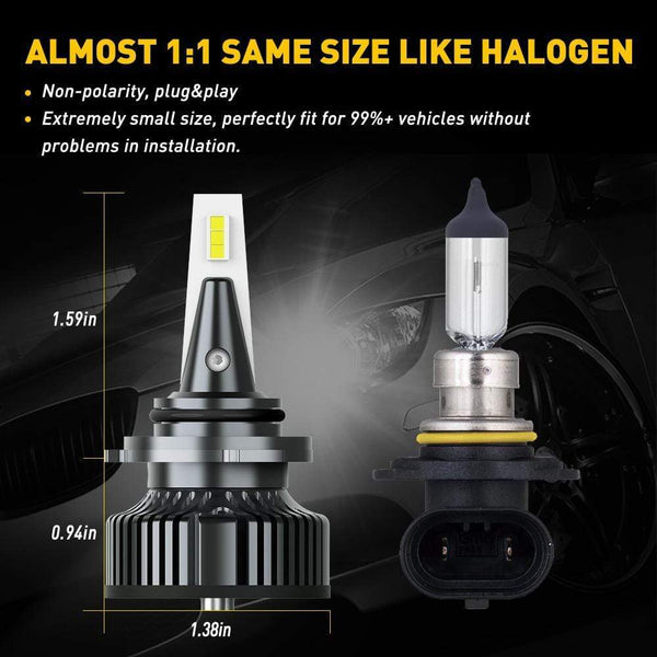 AUXITO 9005 HB3 High Beam and 9006 HB4 Low Beam LED Bulbs Combo Kit, Beam Adjustable, 400% Times Brighter, 6500K White