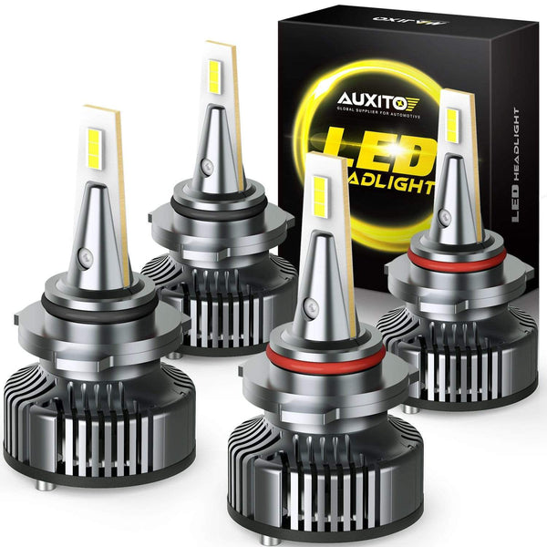 AUXITO 9005 HB3 High Beam and 9006 HB4 Low Beam LED Bulbs Combo Kit, Beam Adjustable, 400% Times Brighter, 6500K White
