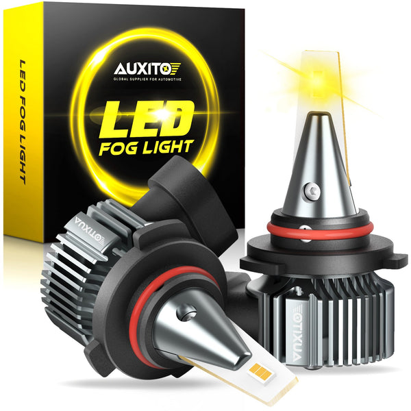 AUXITO 9145/9140/H10 LED Fog Light Bulbs 3000K Golden Yellow 30W 6000 Lumens Per Pair