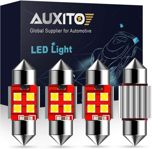 AUXITO CANBUS Error Free 4-SMD 3030 Chipset 31mm DE3175 DE3021 Festoon Xenon White LED Bulbs
