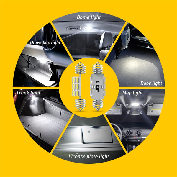 AUXITO Festoon Retractable DE3175 DE3021 LED Bulbs Error Free Extremely Bright