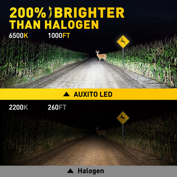 AUXITO H1 LED Bulb 50W 10000LM 6500K Cool White with Cooling Fan