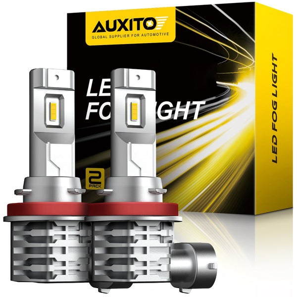 AUXITO H11 H8 LED Fog Light Bulb Fanless, 40W Golden Yellow, CSP LED Chips