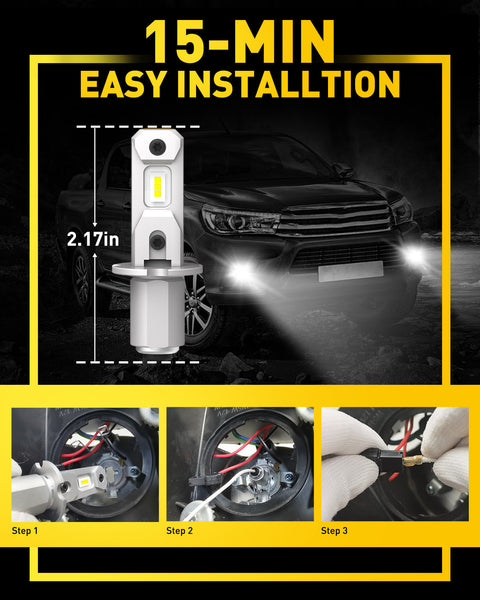 AUXITO H3 LED Fog Light Bulbs 6500K White