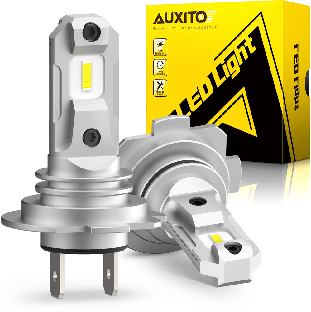 AUXITO H7 LED Bulbs 8 CSP Chips Mini Size, Non-polarity No Adapter Required Easy Install