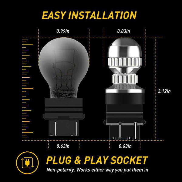 AUXITO LED Tail Light Bulb 3157 3156 3056 3057 3047 4057 4157 LED Bulbs for Stop Brake Tail Light, Brilliant Red