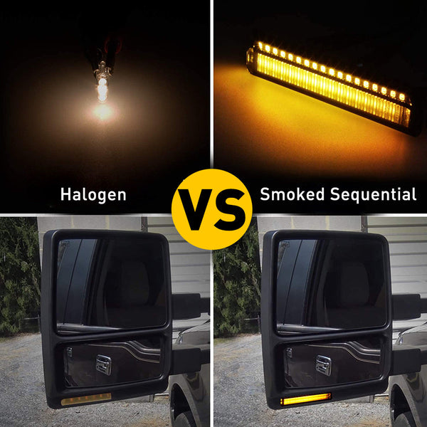 AUXITO Sequential LED Side Mirror Turn Signal Light Smoked Right Left Lamps Compatible with Ford F150 Raptor Expedition, Lincoln Mark LT