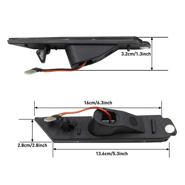 AUXITO Smoked Lens LED Side Marker Lights Front Rear Bumper Sidemarker Lamps Compatible with 10-15 Chevy Camaro Red Amber - Pack of 4