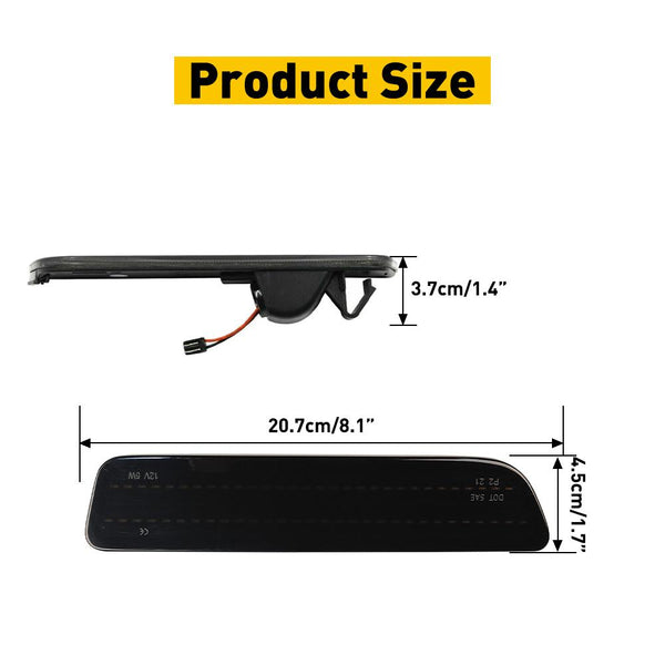 AUXITO Smoked Lens LED Side Marker Lights Rear Bumper Sidemarker Lamps Compatible with 2005-2009 Ford Mustang Red, 2pcs