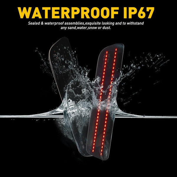 AUXITO Smoked Lens LED Side Marker Lights Rear Bumper Sidemarker Lamps Compatible with 2005-2009 Ford Mustang Red, 2pcs