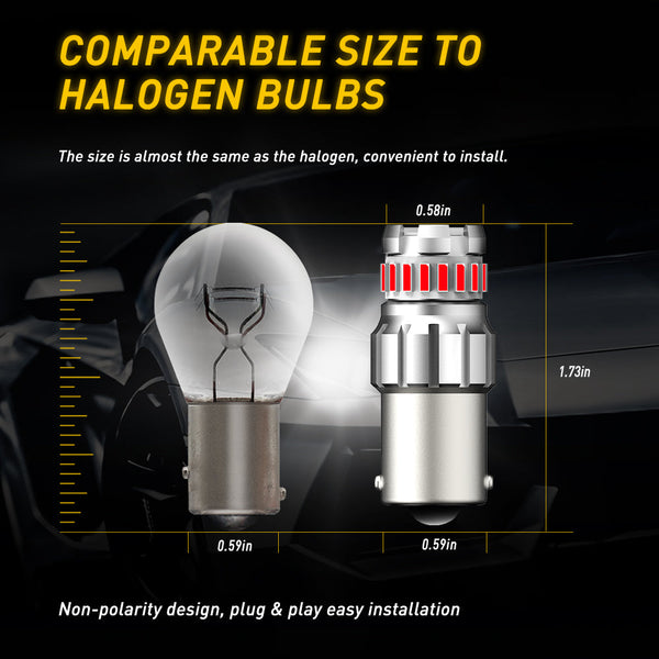 AUXITO Super Bright BA15S 1156 Red LED Bulbs, LED 7506 P21W 1156 Bulb