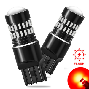 AUXITO Upgraded Version 7440 7443 LED Strobe Brake Lights Bulbs Super Bright Flashing Warning Function With Projector