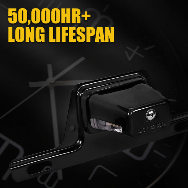 Black Bracket-Mount LED License Plate Light for RV Trailer UTV ATV Truck