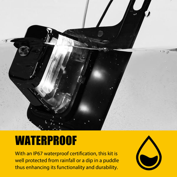 Black Bracket-Mount LED License Plate Light for RV Trailer UTV ATV Truck