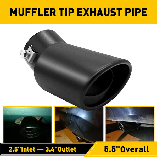 Car Rear Muffler Tip Exhaust Pipe Stainless Steel Round Accessories Bend Pipe