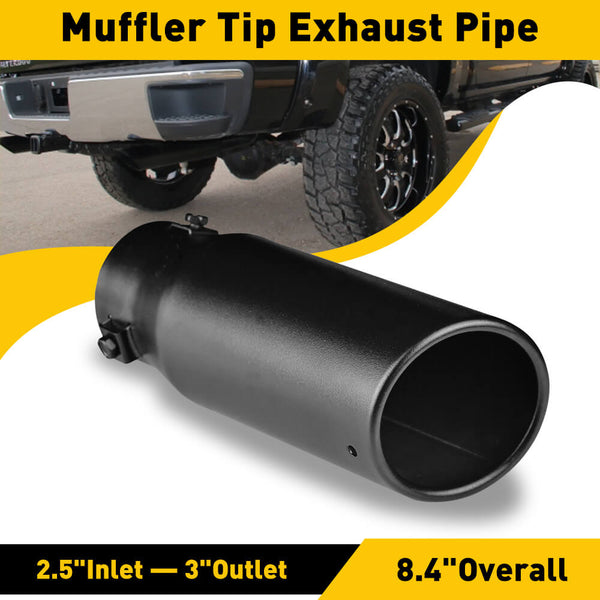 Car Rear Muffler Tip Exhaust Pipe Stainless Steel Round Accessories Straight Pipe