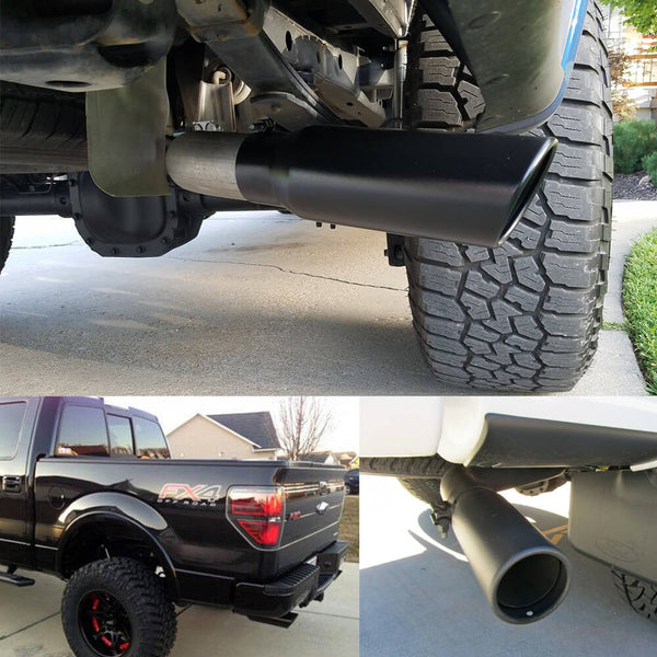 Car Rear Muffler Tip Exhaust Pipe Stainless Steel Round Accessories Straight Pipe