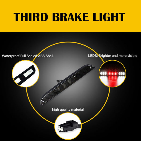 Compatible With 15-20 Ford F150 Smoked Lens Full LED High Mount Third Brake/Stop Light Assembly