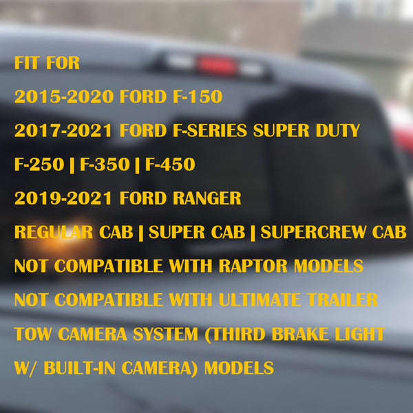 Compatible With 15-20 Ford F150 Smoked Lens Full LED High Mount Third Brake/Stop Light Assembly