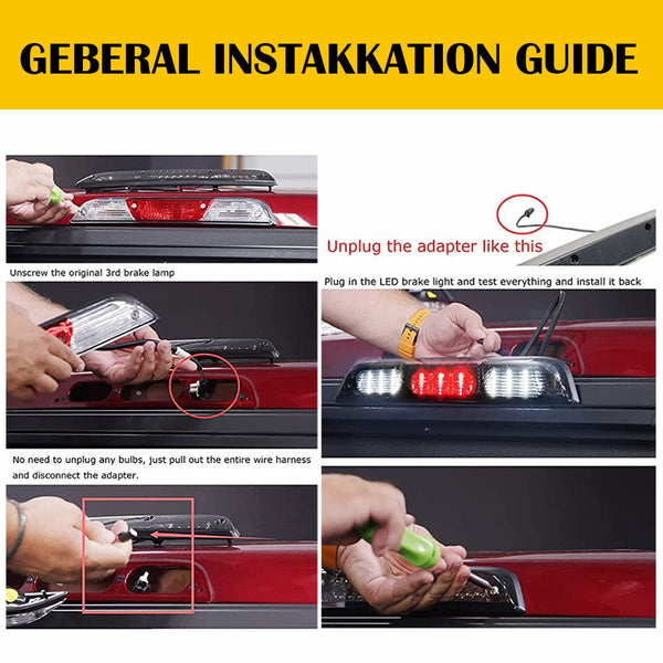 Compatible With 15-20 Ford F150 Smoked Lens Full LED High Mount Third Brake/Stop Light Assembly